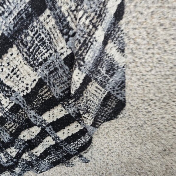 Susan Graver Top Womens Plus 1X Black Silver Scoop Neck Knit Tunic Metallic - Picture 2 of 7